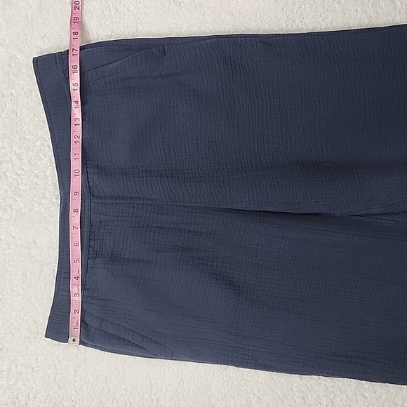 Talbots Airy Gauze Pull-On Coastal Pants With Pockets Large Petite - Picture 4 of 11